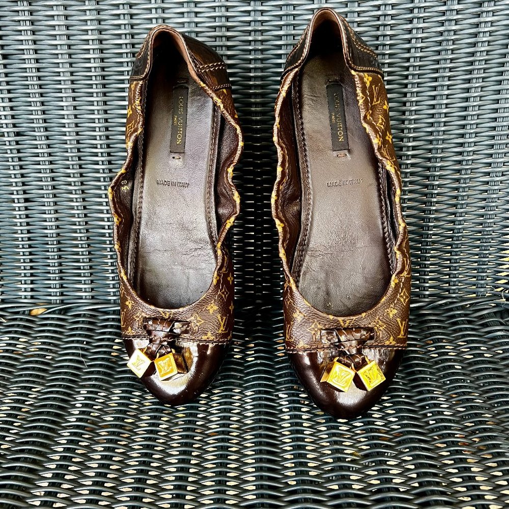 Louis Vuitton Brown Monogram Canvas Ballerina Flats Size Euro 38 Us 7.